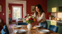 A Blank Dining Room Got A Bold Red, Blue, And Green Makeover