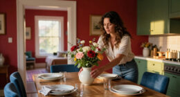 A Blank Dining Room Got A Bold Red, Blue, And Green Makeover