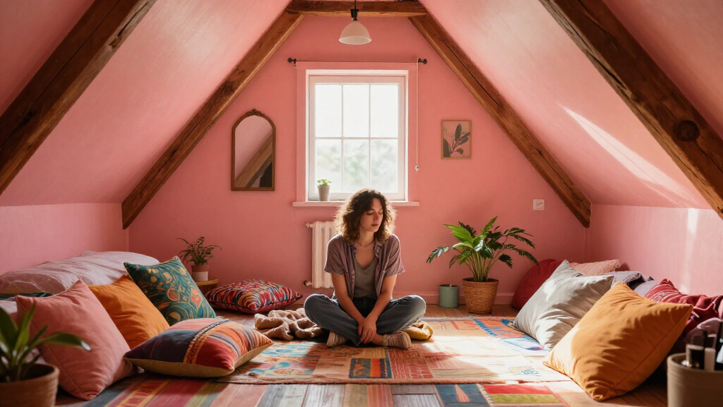 A Plain Attic Bedroom Is Now A “Little Jewel Box” After A Colorful Redo