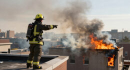 Fire Erupts On Roof Of Ankara Building