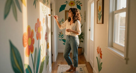 Her Sister Painted Flowers On Her Hallway Walls — Now It’s A Colorful Escape