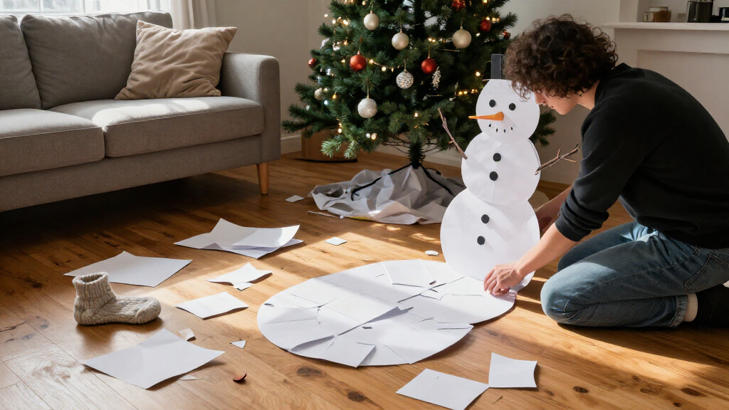 Forget A Second Christmas Tree, Habitat's Supersized Paper Snowman Is The Best Way To Make A Statement This Festive Season For Under £20
