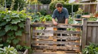 Man Uses Old Wood Pallets To Build A Rustic Garden Gate With An Impressive DIY