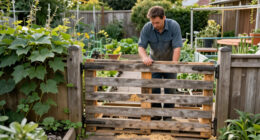Man Uses Old Wood Pallets To Build A Rustic Garden Gate With An Impressive DIY