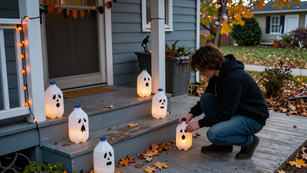 Not Wreaths: Bring Back Nostalgic '90S Halloween Decor With This Milk Jug Porch Garland