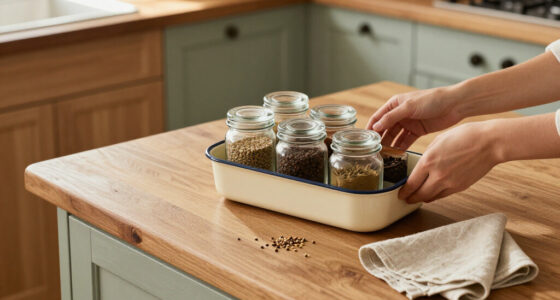 Repurpose A Casserole Holder Into A Spice Rack That Adds Vintage Charm