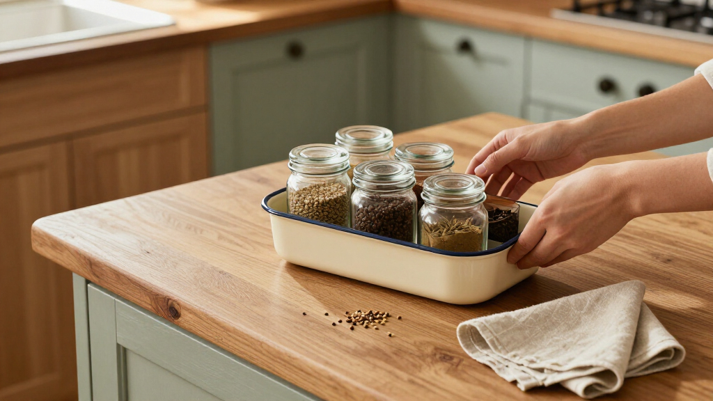 Repurpose A Casserole Holder Into A Spice Rack That Adds Vintage Charm