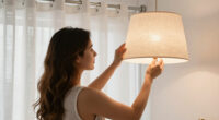 Woman Transforms Shower Curtains Into A Stunning Custom Lampshade