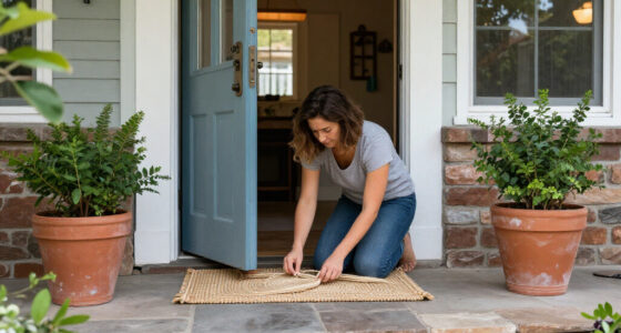 Woman Turns A Rug Into That Cutest Front Door Decor That Isn't A Wreath